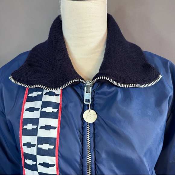 Sold Vintage Horizon Chevrolet Corvette Jacket Quilted Racing Coat Blue - Picture 4 of 15